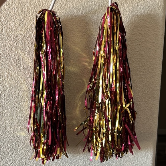 Arizona State ASU Maroon & Gold Pom Poms Set of 2 - Picture 5 of 5